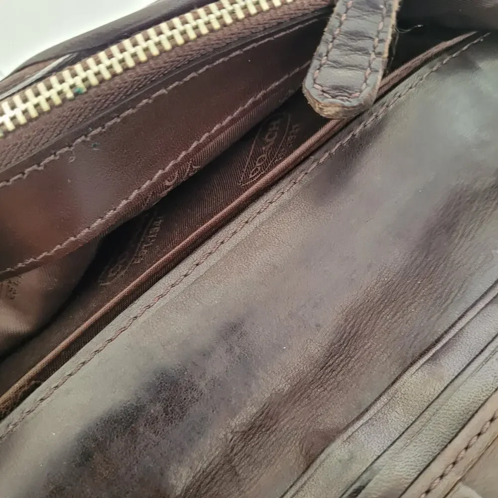 Coach Wallet Long Bifold Card Bill Coin Holder Vintage DAMAGED Fair‎ Brown Logo